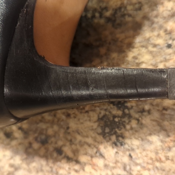 Designer Leather Boots black minimalist chic Office Siren Harness Wrap Sz 8.5 - Picture 10 of 13